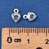 Heart Brass Glass Charms KK-S385-01S-5