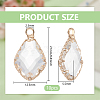 10Pcs Rhombus Glass Pendants FIND-BC0013-18-2