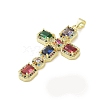 Real 18K Gold Plated Brass Micro Pave Random Color Cubic Zirconia Pendants KK-A209-07D-G-2