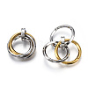 Ion Plating(IP) 201 Stainless Steel Interlocking Ring Pendants STAS-N099-01G-2