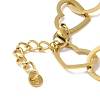 Flower & Heart 304 Stainless Steel Link Chain Bracelets for Women BJEW-I315-13G-3