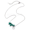 Natural Malachite Chip & Constellation Pendant Necklaces NJEW-JN05084-08-4