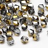 Electroplate Crystal Glass Bicone Beads GGLA-F026-C02-1