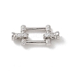 925 Sterling Silver Micro Pave Clear Cubic Zirconia Fold Over Clasps SE-CBAF1B0-04P-1