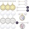 CHGCRAFT DIY Flat Round Pendant Brooch Making Kits DIY-CA0004-03-1