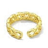Brass with Cubic Zirconia Open Cuff Ring RJEW-B051-29G-3