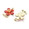 Brass Micro Pave Red Cubic Zirconia Pendants CU-CBA8C34-03G-2