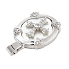 Rack Plating Brass Clear Cubic Zirconia Charms KK-L217-003P-2