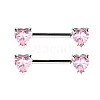 Heart Alloy Cubic Zirconia Nipple Barbell Rings WG1BFA6-03-2