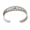 Non-Tarnish 304 Stainless Steel Hollow Cuff Bangles BJEW-Z022-03P-3