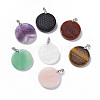 Natural Mixed Stone Pendants G-P491-03P-1