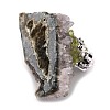 Natural Peridot Cluster & Alloy Miner Model Ornament DJEW-D002-08AS-01-4