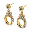 Rack Plating Brass with Cubic Zirconia Stud Earrings Finding KK-Z085-01G-1