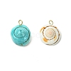 2Pcs 2 Colors Natural & Synthetic Shiva Eye Shell Pendants PALLOY-JF03383-1