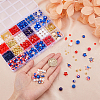 SUPERFINDINGS Independence Day Acrylic Beaded Stretch Bracelet with Alloy Enamel Charms DIY Making Finding Kit DIY-FH0006-72-3