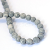 Frosted Natural Polychrome Jasper/Picasso Stone/Picasso Jasper Beads Strands LS-G-E334-6mm-24-3