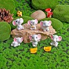 14Pcs 7 Style Resin Elephant & Banana Garden Statue JX164A-4