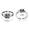 Zinc Alloy Cuff Finger Rings RJEW-N029-017-1