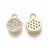 Brass Micro Pave Clear Cubic Zirconia Charms X-KK-R134-015-NF-2