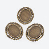 Tibetan Style Cabochon Connector Setting TIBEP-EA094YKG-AB-LF-1