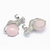 Natural Rose Quartz Pendants KK-E757-C-09P-2