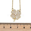 Brass Micro Pave Clear Cubic Zirconia Clover Pendants Necklaces NJEW-K280-02G-3