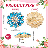4Pcs Alloy & Glass & Rhinestone Shank Buttons BUTT-FG0001-63B-2