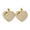 Brass Cubic Zirconia Pendants KK-B047-14G-2