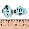 Handmade Printed Porcelain Beads Strand PORC-T133-02B-4