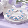 Braided ToHo Round Seed Beads & Glass Flower Bracelets for Women BJEW-MZ00064-2
