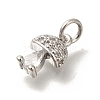 Brass Micro Pave Cubic Zirconia Charms KK-M295-21P-2