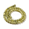 Round Frosted Natural TaiWan Jade Bead Strands G-M248-6mm-02-3