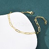 Brass Paperclip Chains Bracelets for Women BJEW-C140-24G-3