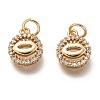 Brass Micro Pave Clear Cubic Zirconia Charms ZIRC-C020-63G-1