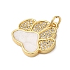 Rack Plating Brass Micro Pave Cubic Zirconia Pendants KK-P279-18G-2