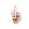 3Pcs Natural Shell Pendants PALLOY-JF03226-02-3