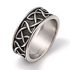 Vintage Viking 304 Stainless Steel Knot Finger Rings RJEW-U005-04AS-1