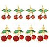 8Pcs 2 Styles Brass Charms KK-SC0006-89-1