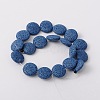 Lentil Dyed Synthetic Lava Rock Beads Strands G-N0103-21-2