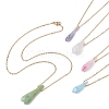 Dyed Natural Quartz Crystal Twist Teardrop Pendant Necklaces NJEW-JN04497-02-1