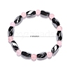 Round Natural Rose Quartz Stretch Bracelets BJEW-G072-3-4