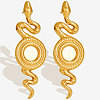 Vintage French Style 304 Stainless Steel Snake Stud Earrings CP3533-2-5