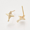 Brass Stud Earring Findings KK-T048-015G-NF-2