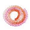 Gradient Color Baking Painted Glass Bead Strands DGLA-A039-T6mm-A04-2