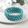 Natural Howlite Bead Stretch Bracelets BJEW-K212-B-011-4