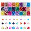 Spray Painted Crackle Glass Beads Sets CCG-PH0003-08-1