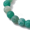 Dyed Natural Weathered Agate Round Beads Stretch Bracelets BJEW-JB11078-05-3