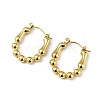 Ion Plating(IP) 304 Stainless Steel Round Beaded Hoop Earrings for Women EJEW-I284-17G-1