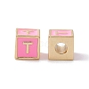 Rack Plating Brass Enamel Beads KK-B060-04G-05T-1