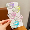 5Pcs 5 Colors Alloy Snap Hair Clips for Girl PW-WGE2ADA-05-1